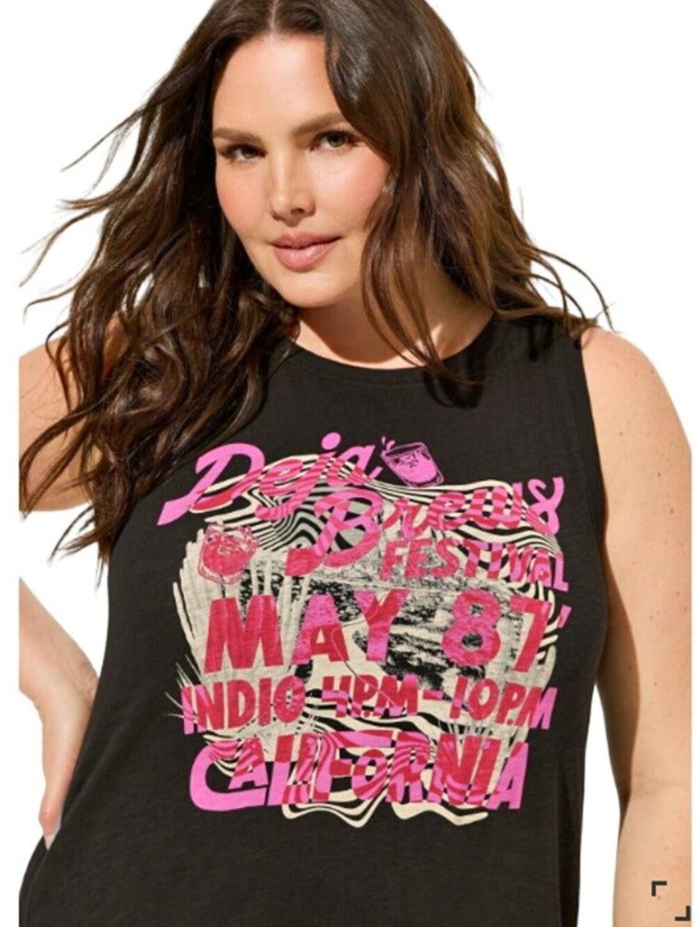 Torrid Deja Brews Classic Fit Slub Tank, Deep Black 3